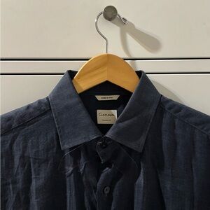 Culturata - Men's Navy Button-Up Shirt